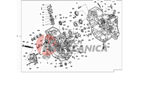 HALF-CRANKCASES PAIR