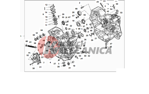 HALF-CRANKCASES PAIR