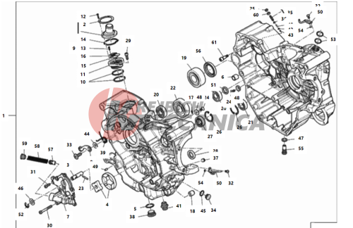 HALF-CRANKCASES PAIR