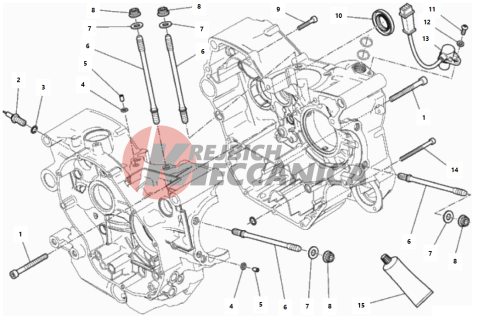 HALF-CRANKCASES PAIR