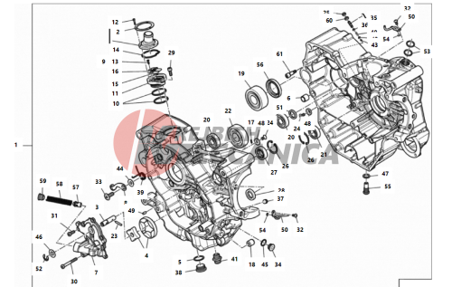 HALF-CRANKCASES PAIR