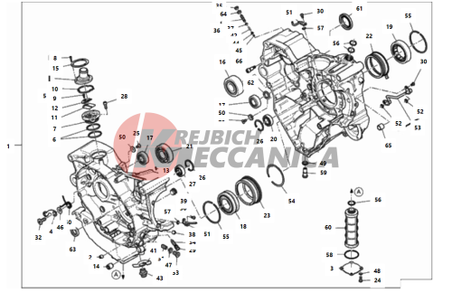 HALF-CRANKCASES PAIR