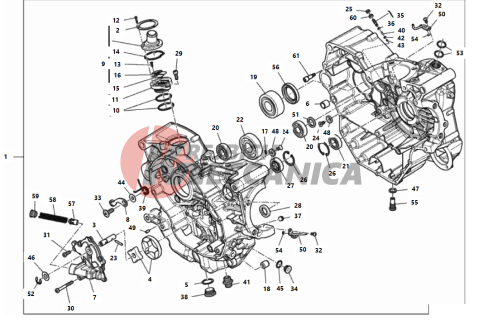 HALF-CRANKCASES PAIR