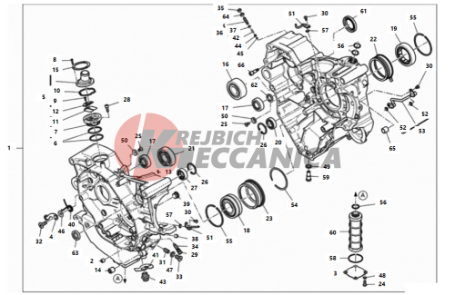 HALF-CRANKCASES PAIR