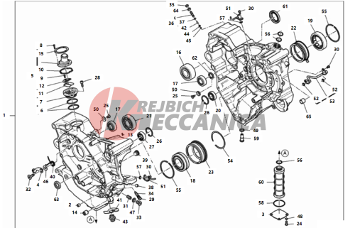 HALF-CRANKCASES PAIR