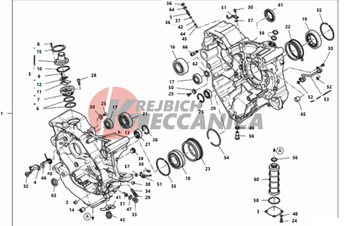 HALF-CRANKCASES PAIR