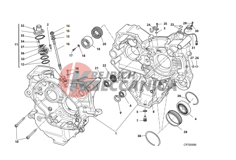 HALF-CRANKCASES PAIR