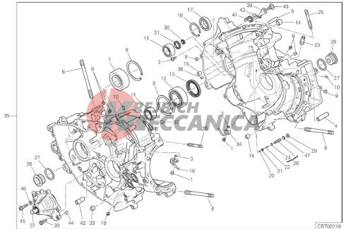 HALF-CRANKCASES PAIR