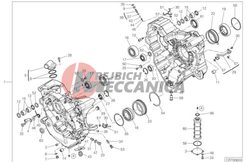 HALF-CRANKCASES PAIR