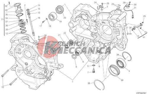 HALF-CRANKCASES PAIR