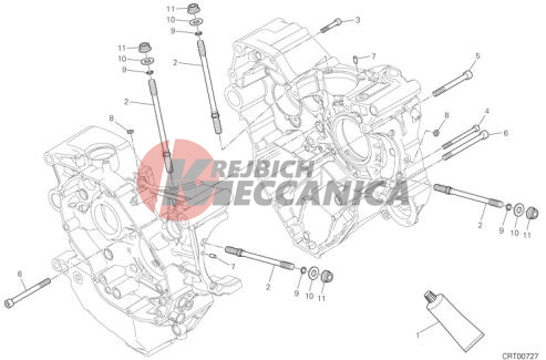 HALF-CRANKCASES PAIR