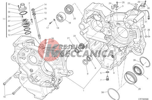 HALF-CRANKCASES PAIR