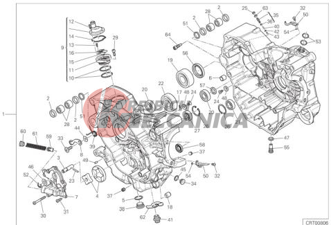 HALF-CRANKCASES PAIR