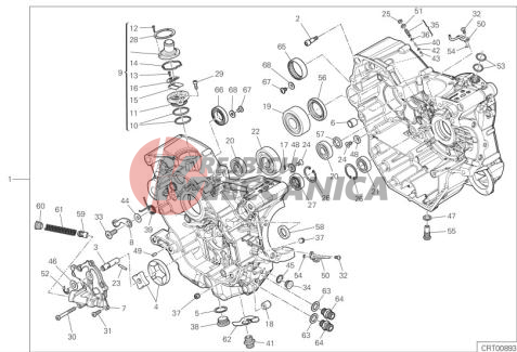 HALF-CRANKCASES PAIR