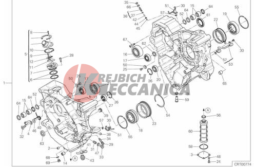 HALF-CRANKCASES PAIR