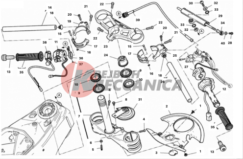 HALF-HANDLEBAR - STEERING DAMPER