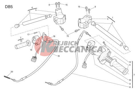 HALF HANDLEBARS AND CONTROLS  (DB5)