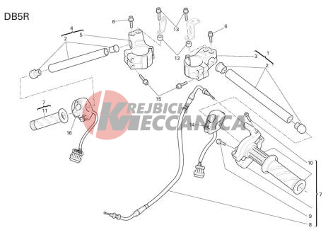 HALF HANDLEBARS AND CONTROLS (DB5R)