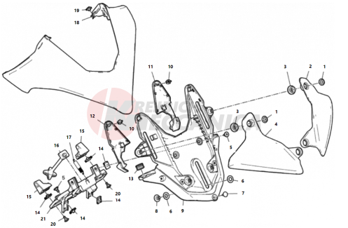 HEALDIGHT FAIRING SUPPORT