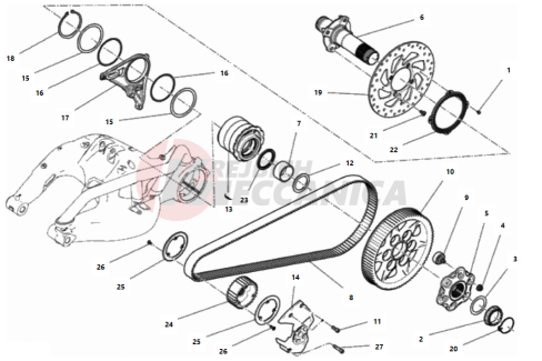 HUB, REAR WHEEL