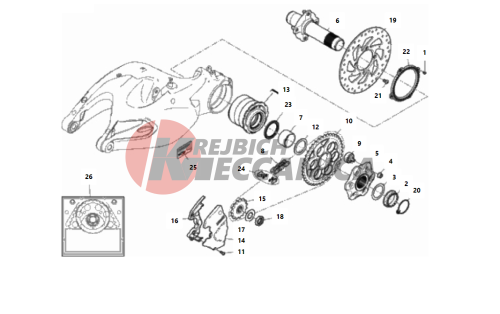 HUB, REAR WHEEL