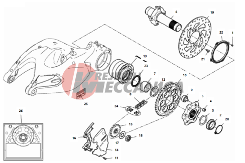 HUB, REAR WHEEL