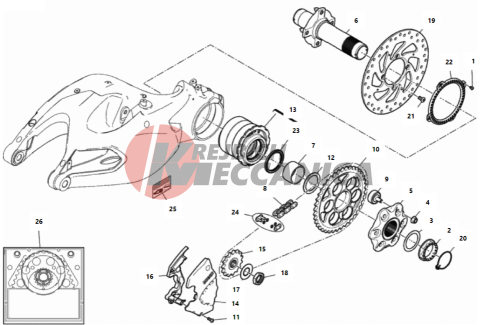 HUB, REAR WHEEL