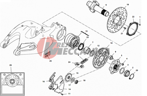 HUB, REAR WHEEL