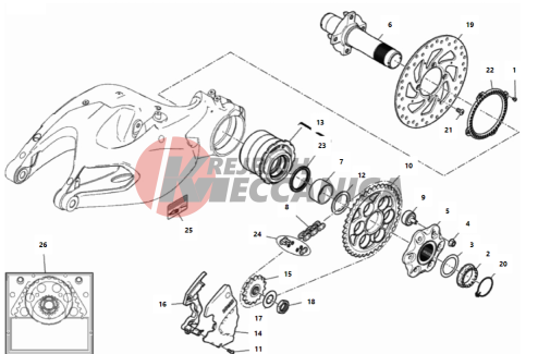 HUB, REAR WHEEL