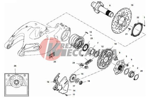 HUB, REAR WHEEL