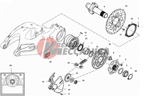 HUB, REAR WHEEL