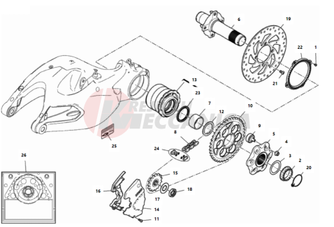 HUB, REAR WHEEL