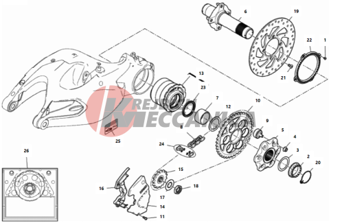 HUB, REAR WHEEL