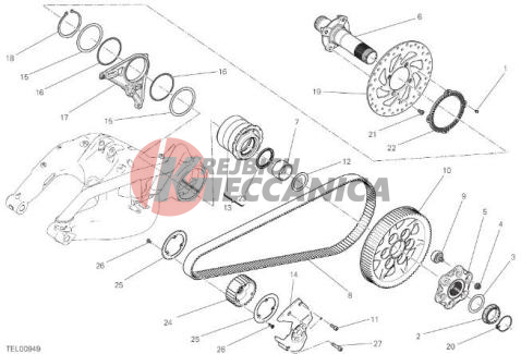 HUB, REAR WHEEL