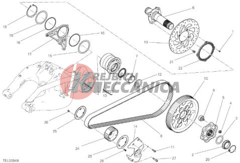 HUB, REAR WHEEL