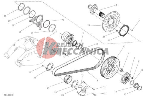 HUB, REAR WHEEL