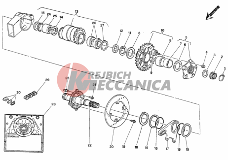 HUB, REAR WHEEL