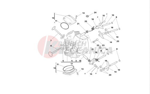 Horizontal cylinder head