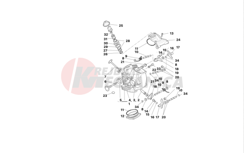 Horizontal cylinder head