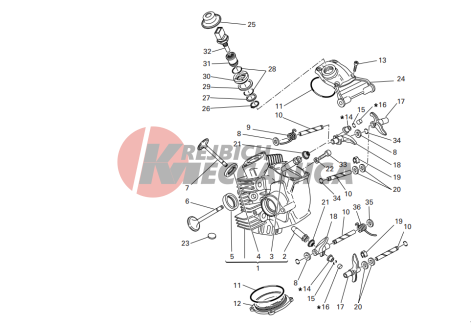 Horizontal cylinder head