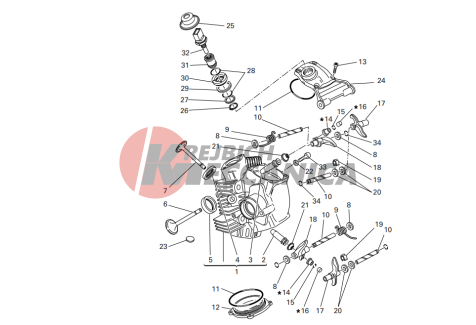 Horizontal cylinder head