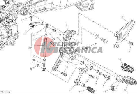 LEFT FOOTREST & GEAR CHANGE PEDAL