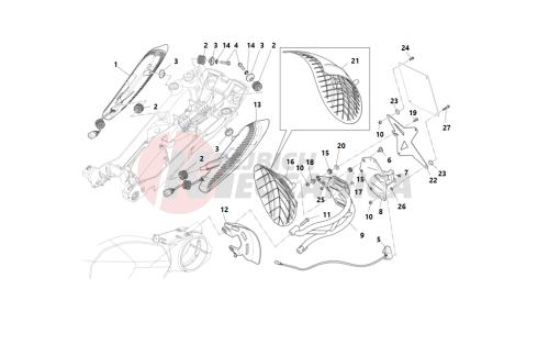 Number plate holder - tail light