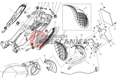 Number plate holder - tail light
