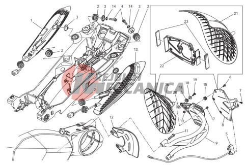 Number plate holder - tail light