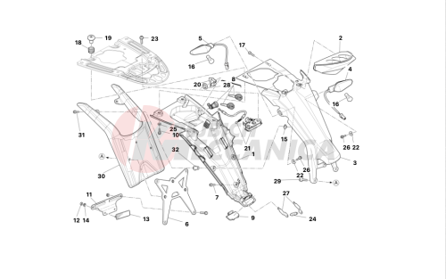 Number plate holder - tail light - (aus)