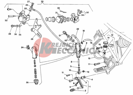 REAR BRAKE SYSTEM F.M 001364