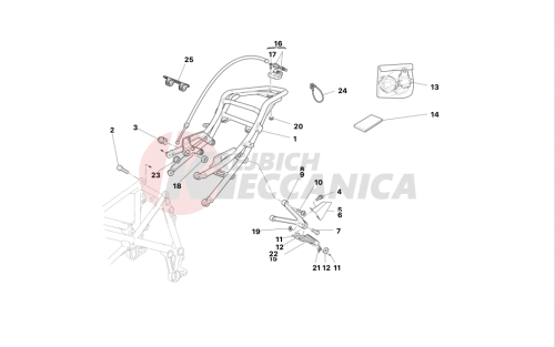 REAR FRAME (bip)-REAR FOOT RESTS