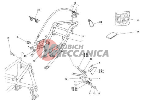 REAR FRAME (biposto)- REAR FOOT RESTS