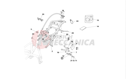 REAR SUBFRAME (dual) - REAR FOOTRESTS